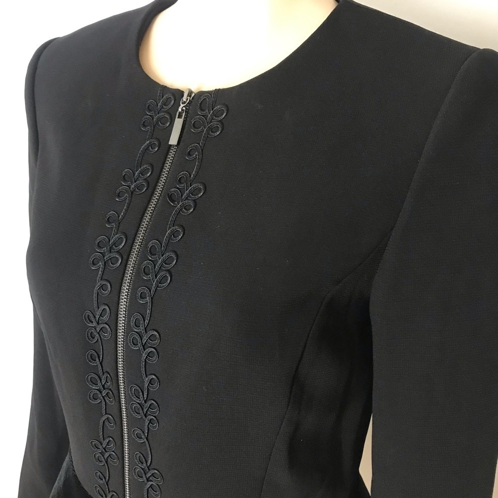 Tahari Arthur S. Levine velvet embroidered peplum - Picture 3 of 6